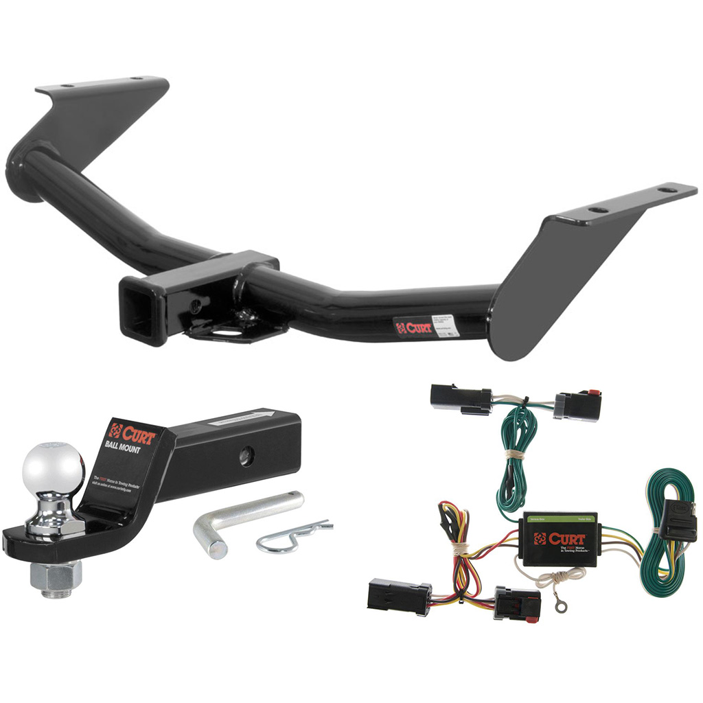 CURT Class 3 Trailer Hitch Tow Package with 2" Ball for 2002-2007 Jeep 2007 Jeep Liberty Trailer Hitch